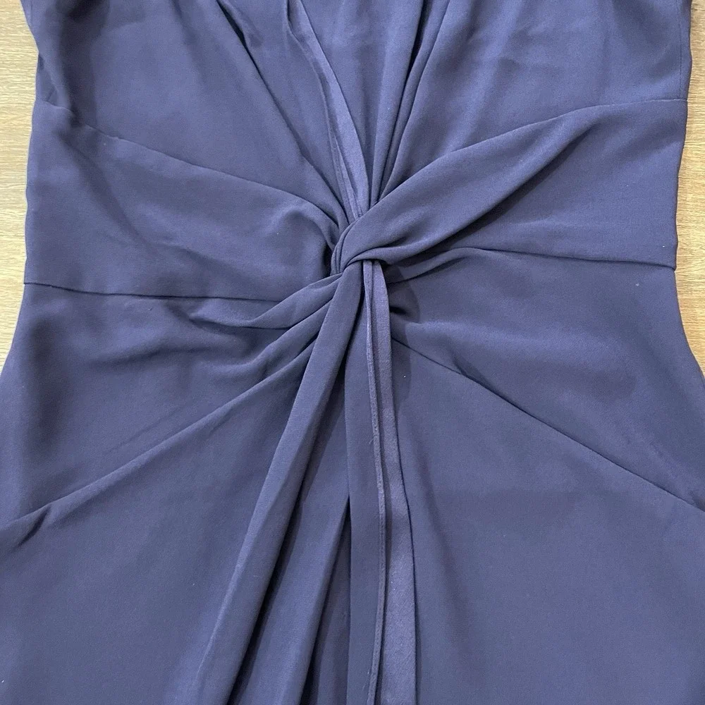 MM.LaFleur Taylor Dress 12 Indigo Knot Front Sheath Sleeveless Career Work